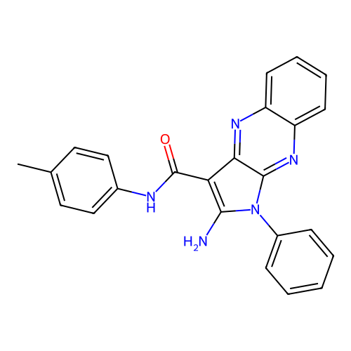 2-amino-N-(4-methylphenyl)-1-phenyl-1H-pyrrolo[2,3-b]quinoxaline-3-carboxamide structure