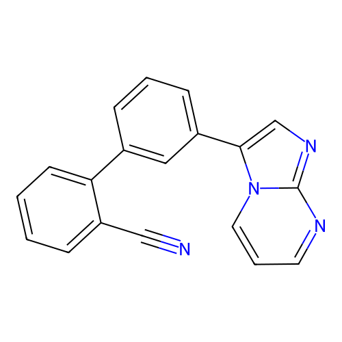 3'-(Imidazo[1,2-a]pyrimidin-3-yl)biphenyl-2-carbonitrile structure