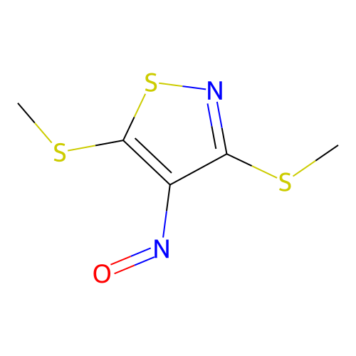 Isothiazole, 3,5-bis(methylthio)-4-nitroso- structure
