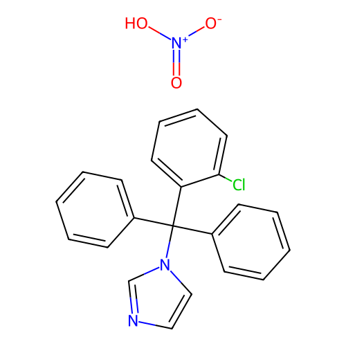1-[(2-Chlorophenyl)-diphenylmethyl]imidazole;nitric acid structure