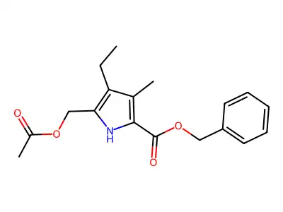 Benzyl 5-acetoxymethyl-4-ethyl-3-methyl-2-pyrrolecarboxylate structure