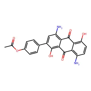 9,10-Anthracenedione, 2-(4-(acetyloxy)phenyl)-4,8-diamino-1,5-dihydroxy- structure