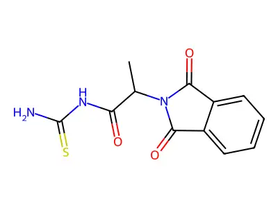 N-carbamothioyl-2-(1,3-dioxoisoindol-2-yl)propanamide structure