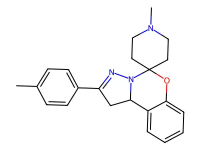 1'-methyl-2-(p-tolyl)-1,10b-dihydrospiro[benzo[e]pyrazolo[1,5-c][1,3]oxazine-5,4'-piperidine] structure