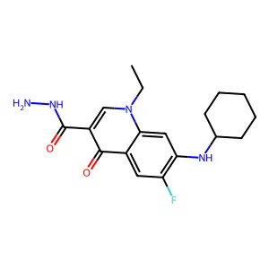 7-(Cyclohexylamino)-1-ethyl-6-fluoro-4-oxo-1,4-dihydroquinoline-3-carbohydrazide structure