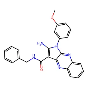2-amino-N-benzyl-1-(3-methoxyphenyl)-1H-pyrrolo[2,3-b]quinoxaline-3-carboxamide structure