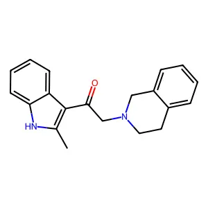 2-(3,4-dihydro-1H-isoquinolin-2-yl)-1-(2-methyl-1H-indol-3-yl)ethanone structure