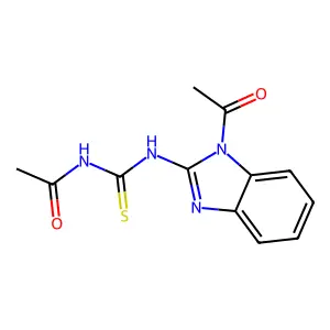 N-[(1-acetylbenzimidazol-2-yl)carbamothioyl]acetamide structure