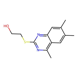 2-(4,6,7-Trimethylquinazolin-2-yl)sulfanylethanol structure