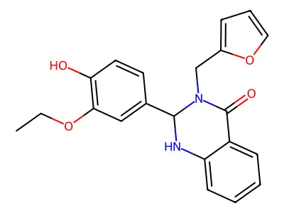 2-(3-Ethoxy-4-hydroxyphenyl)-3-(furan-2-ylmethyl)-1,2-dihydroquinazolin-4-one structure