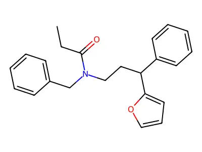 N-benzyl-N-[3-(furan-2-yl)-3-phenylpropyl]propanamide structure