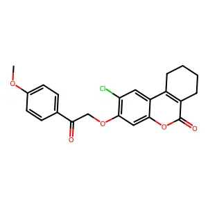 2-chloro-3-[2-(4-methoxyphenyl)-2-oxoethoxy]-7,8,9,10-tetrahydrobenzo[c]chromen-6-one structure