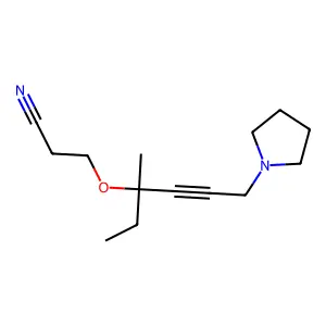 3-(3-Methyl-6-pyrrolidin-1-ylhex-4-yn-3-yl)oxypropanenitrile structure