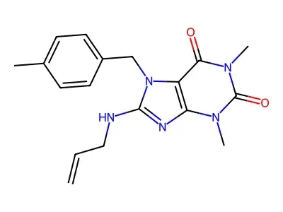 8-(allylamino)-1,3-dimethyl-7-(4-methylbenzyl)-1H-purine-2,6(3H,7H)-dione structure