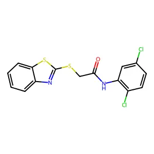 2-(1,3-benzothiazol-2-ylsulfanyl)-N-(2,5-dichlorophenyl)acetamide structure