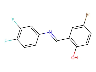 4-bromo-2-{(E)-[(3,4-difluorophenyl)imino]methyl}phenol structure