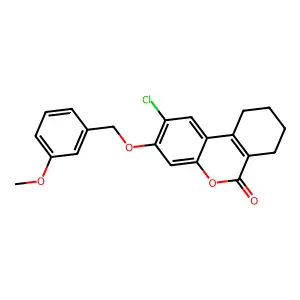 2-chloro-3-[(3-methoxybenzyl)oxy]-7,8,9,10-tetrahydro-6H-benzo[c]chromen-6-one structure