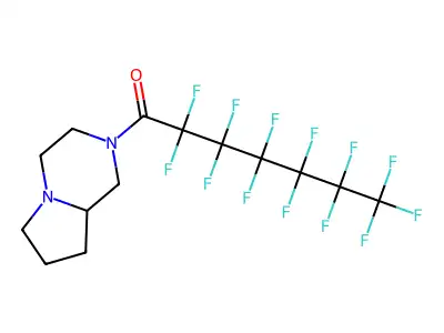 1-(3,4,6,7,8,8a-hexahydro-1H-pyrrolo[1,2-a]pyrazin-2-yl)-2,2,3,3,4,4,5,5,6,6,7,7,7-tridecafluoroheptan-1-one structure