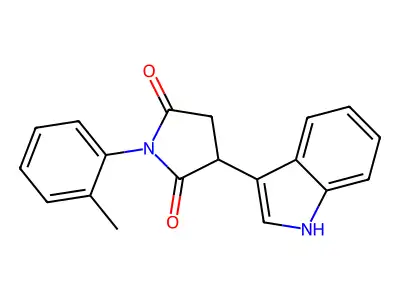 3-(1H-indol-3-yl)-1-(2-methylphenyl)pyrrolidine-2,5-dione structure