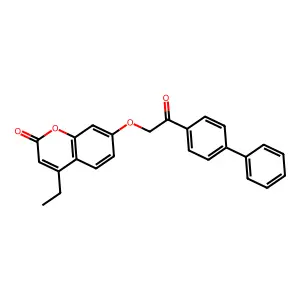7-[2-(biphenyl-4-yl)-2-oxoethoxy]-4-ethyl-2H-chromen-2-one structure