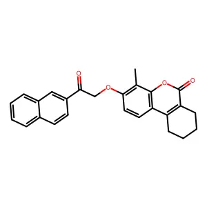 4-methyl-3-(2-naphthalen-2-yl-2-oxoethoxy)-7,8,9,10-tetrahydrobenzo[c]chromen-6-one structure