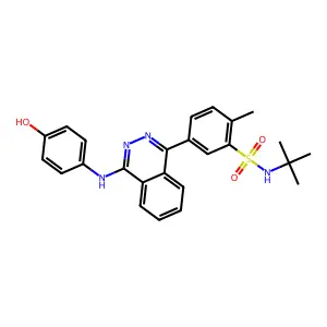 N-tert-butyl-5-{4-[(4-hydroxyphenyl)amino]phthalazin-1-yl}-2-methylbenzenesulfonamide structure
