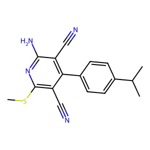 2-Amino-6-methylsulfanyl-4-(4-propan-2-ylphenyl)pyridine-3,5-dicarbonitrile structure