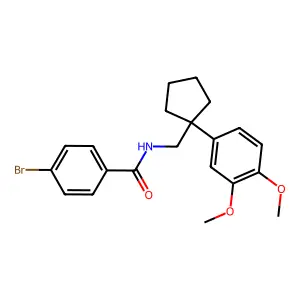 4-bromo-N-[[1-(3,4-dimethoxyphenyl)cyclopentyl]methyl]benzamide structure