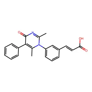 (E)-3-(3-(2,6-dimethyl-4-oxo-5-phenylpyrimidin-1(4H)-yl)phenyl)acrylic acid structure