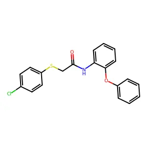2-(4-chlorophenyl)sulfanyl-N-(2-phenoxyphenyl)acetamide structure