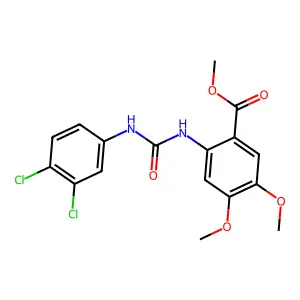 Methyl 2-{[(3,4-dichlorophenyl)carbamoyl]amino}-4,5-dimethoxybenzoate structure