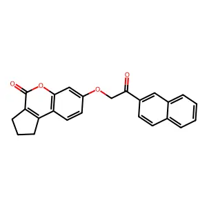 7-(2-(naphthalen-2-yl)-2-oxoethoxy)-2,3-dihydrocyclopenta[c]chromen-4(1H)-one structure