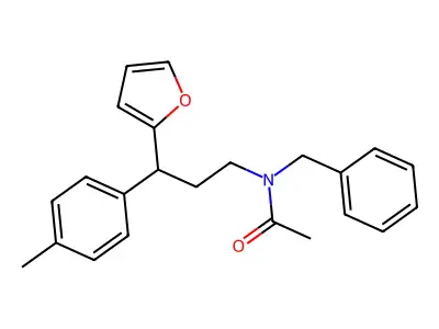 N-benzyl-N-[3-(furan-2-yl)-3-(4-methylphenyl)propyl]acetamide structure