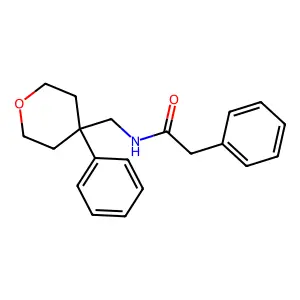 2-phenyl-N-[(4-phenyloxan-4-yl)methyl]acetamide structure