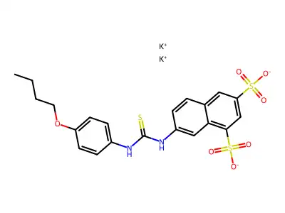 1,3-Naphthalenedisulfonic acid, 7-(3-(p-butoxyphenyl)-2-thioureido)-, dipotassium salt structure