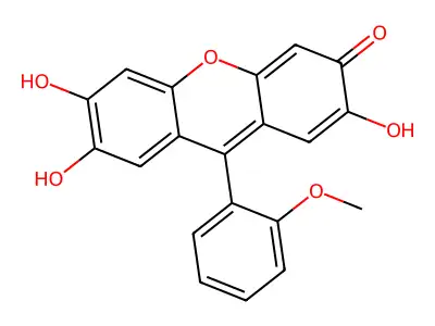 3H-Xanthen-3-one, 2,6,7-trihydroxy-9-(methoxyphenyl)- structure