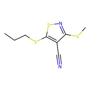 3-(Methylthio)-5-(propylthio)-4-isothiazolecarbonitrile structure
