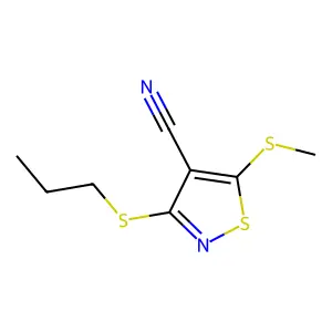 4-Isothiazolecarbonitrile, 5-(methylthio)-3-(propylthio)- structure