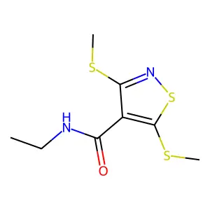4-Isothiazolecarboxamide, N-ethyl-3,5-bis(methylthio)- structure
