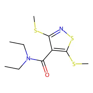 4-Isothiazolecarboxamide, N,N-diethyl-3,5-bis(methylthio)- structure