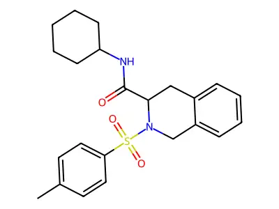 N-cyclohexyl-2-(4-methylbenzenesulfonyl)-1,2,3,4-tetrahydroisoquinoline-3-carboxamide structure