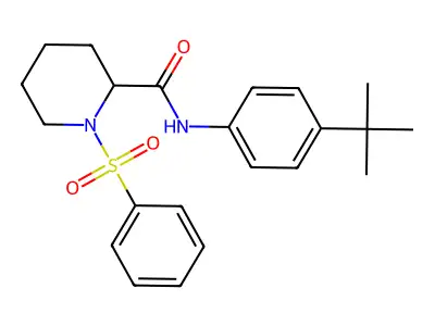 1-(benzenesulfonyl)-N-(4-tert-butylphenyl)piperidine-2-carboxamide structure