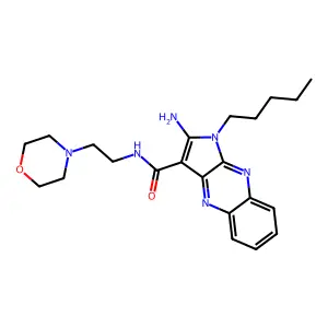 2-amino-N-[2-(morpholin-4-yl)ethyl]-1-pentyl-1H-pyrrolo[2,3-b]quinoxaline-3-carboxamide structure