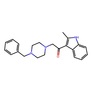 2-(4-benzylpiperazin-1-yl)-1-(2-methyl-1H-indol-3-yl)ethanone structure