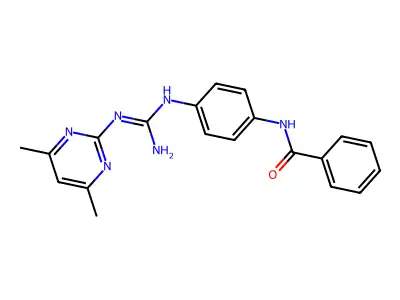 N-{4-[N'-(4,6-dimethylpyrimidin-2-yl)carbamimidamido]phenyl}benzamide structure