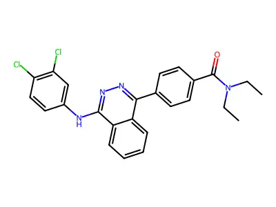 4-{4-[(3,4-dichlorophenyl)amino]phthalazin-1-yl}-N,N-diethylbenzamide structure