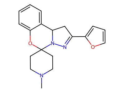 2-(furan-2-yl)-1'-methyl-1,10b-dihydrospiro[benzo[e]pyrazolo[1,5-c][1,3]oxazine-5,4'-piperidine] structure