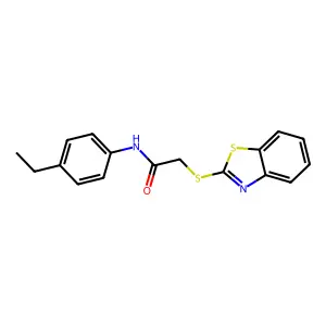 2-(1,3-benzothiazol-2-ylsulfanyl)-N-(4-ethylphenyl)acetamide structure