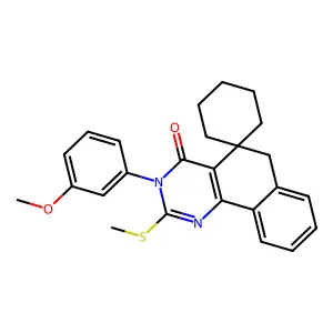 3-(3-methoxyphenyl)-2-methylsulfanylspiro[6H-benzo[h]quinazoline-5,1'-cyclohexane]-4-one structure