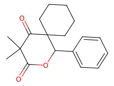 4,4-Dimethyl-1-phenyl-2-oxaspiro[5.5]undecane-3,5-dione structure